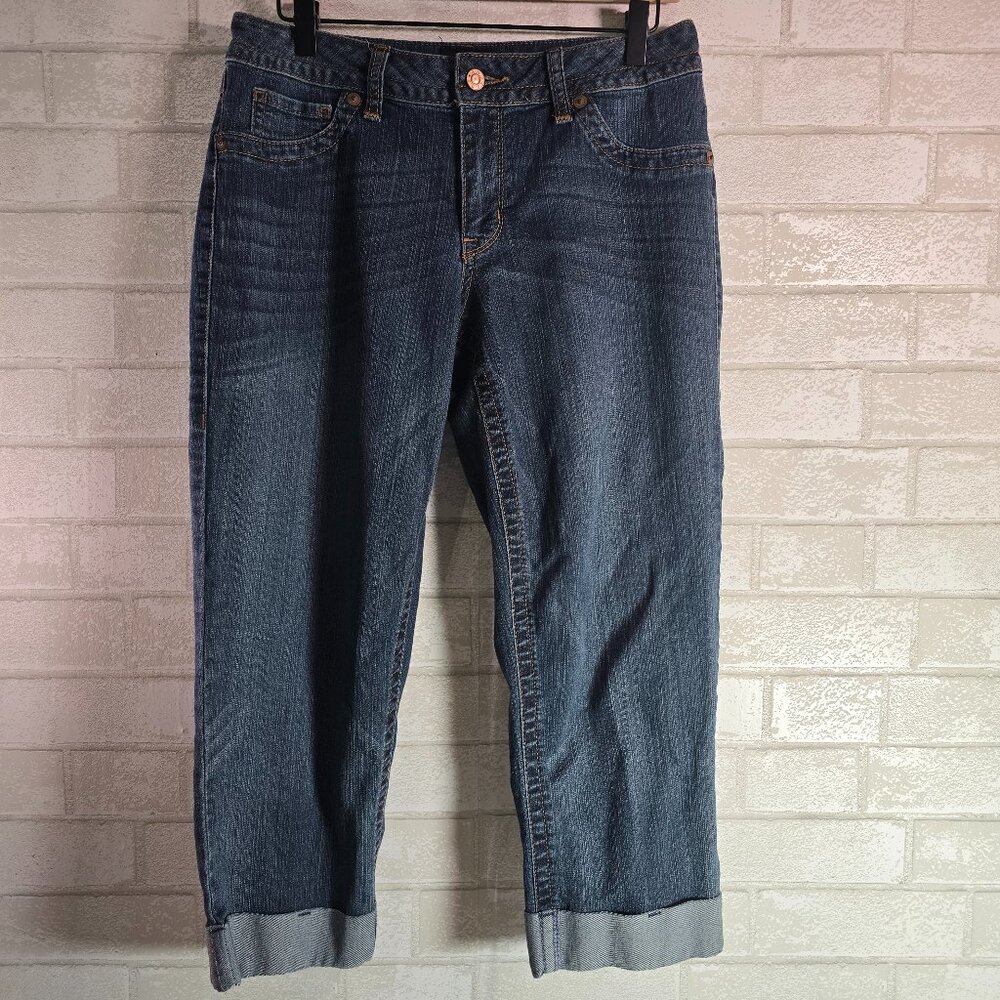 Ana Denim Crop Cuff Jeans Medium Wash Women's Size 8